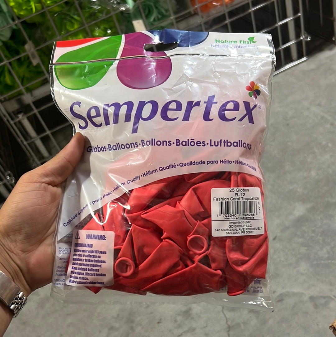 Globo Sempertex 12” (25u) - Fashion Coral Tropical 059