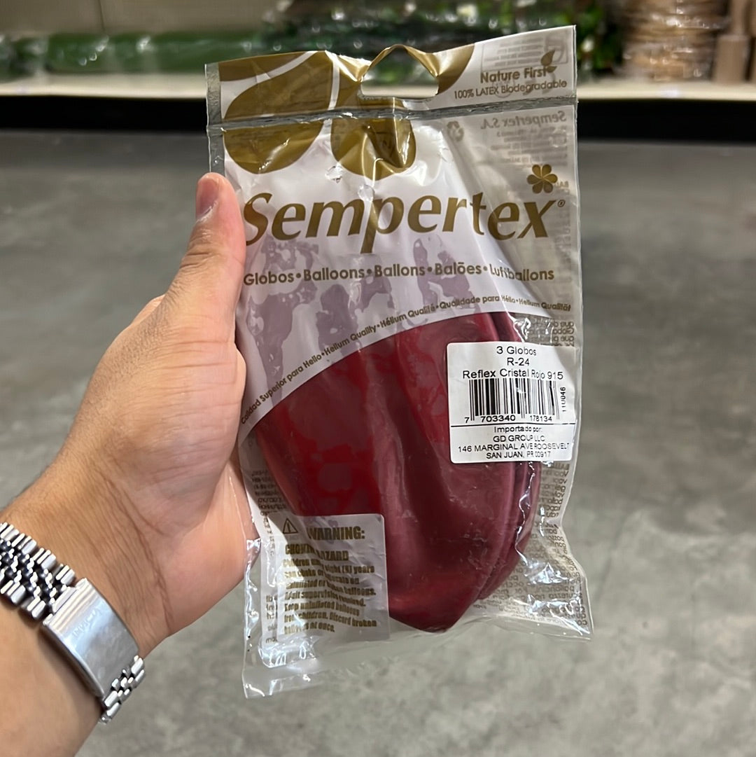 Globo Réflex Cristal Rojo 24”