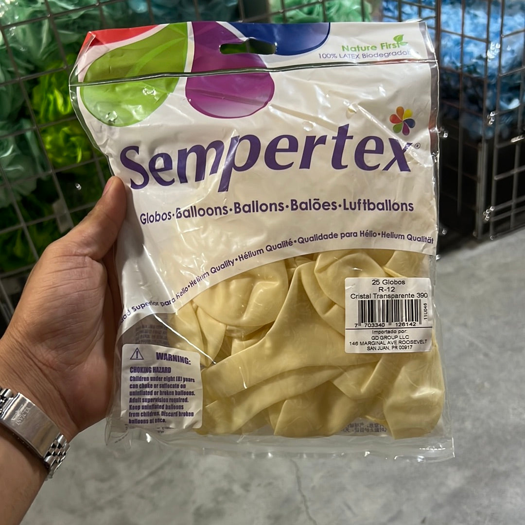 Globo Sempertex 12” (25u) - Cristal Transparente 390