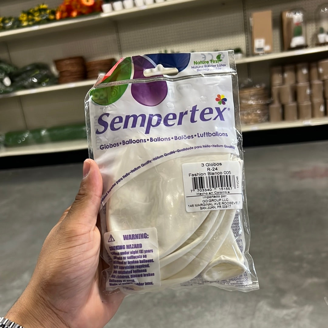 Globo Sempertex 24” (3u) - Fashion Blanco 005