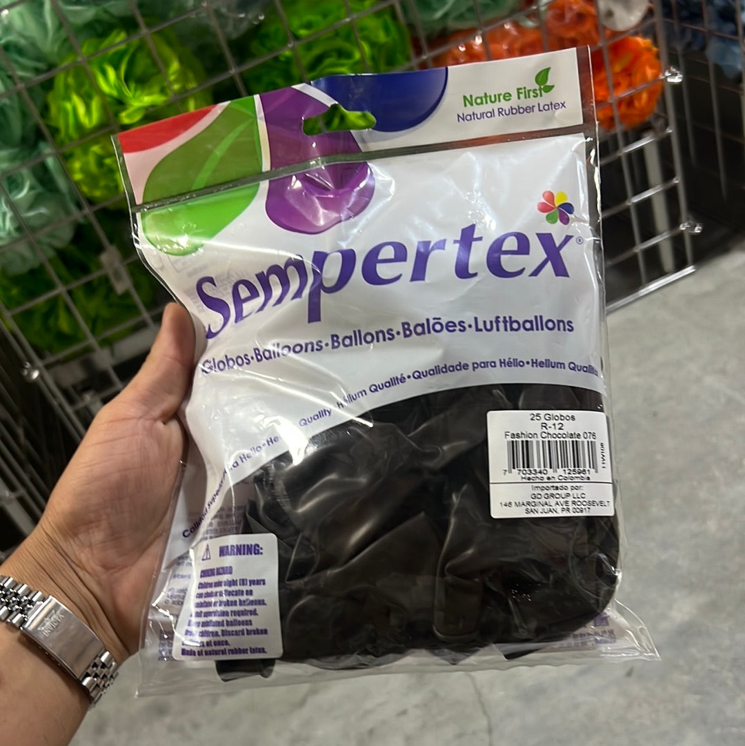 Globo Sempertex 12” (25u) - Fashion Chocolate 076