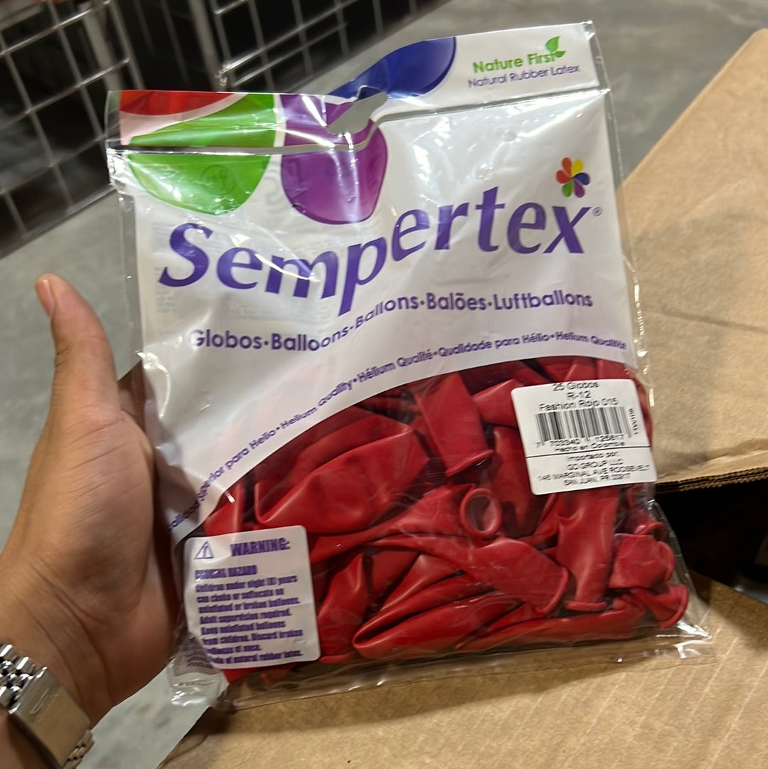 Globo Sempertex 12" (25u) - Fashion Rojo 015