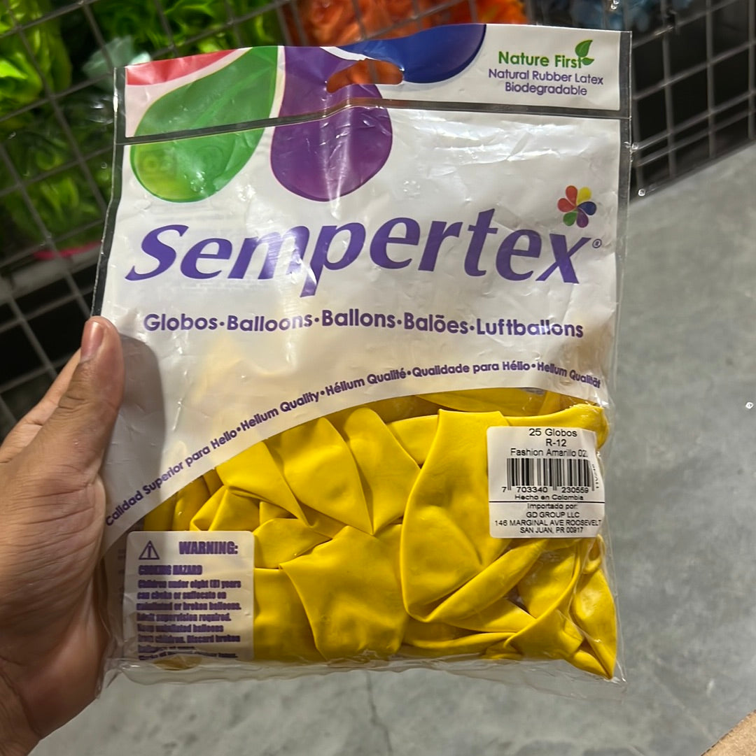 Globo Sempertex 12” (25u) - Fashion Amarillo