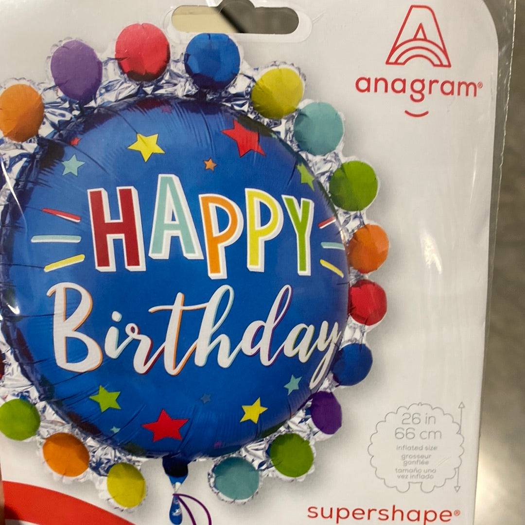 Globo Jumbo Happy Birthday Colores
