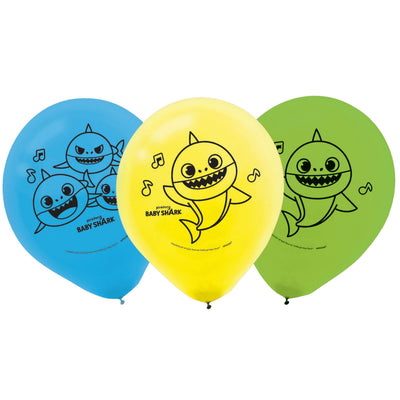 Globos Latex Baby Shark 12" (x6u)