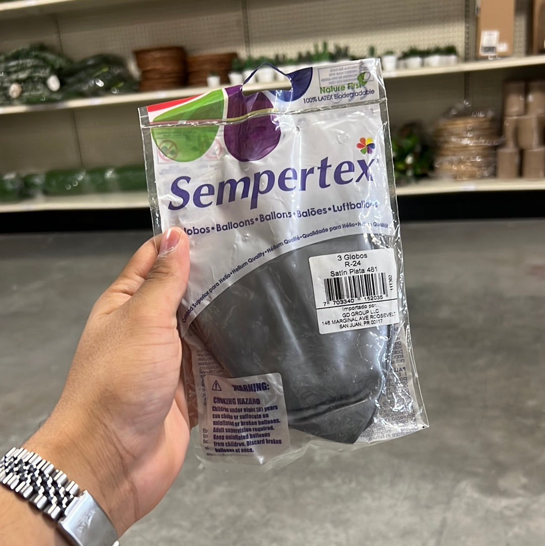 Globo Satin Plata 24”