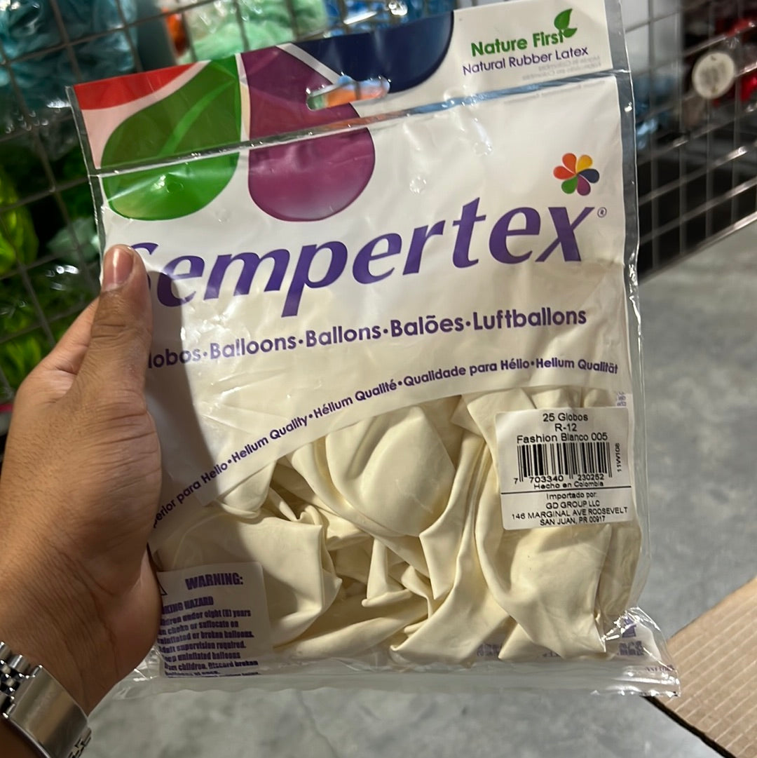 Globo Sempertex 12” (25u) - Fashion Blanco 005