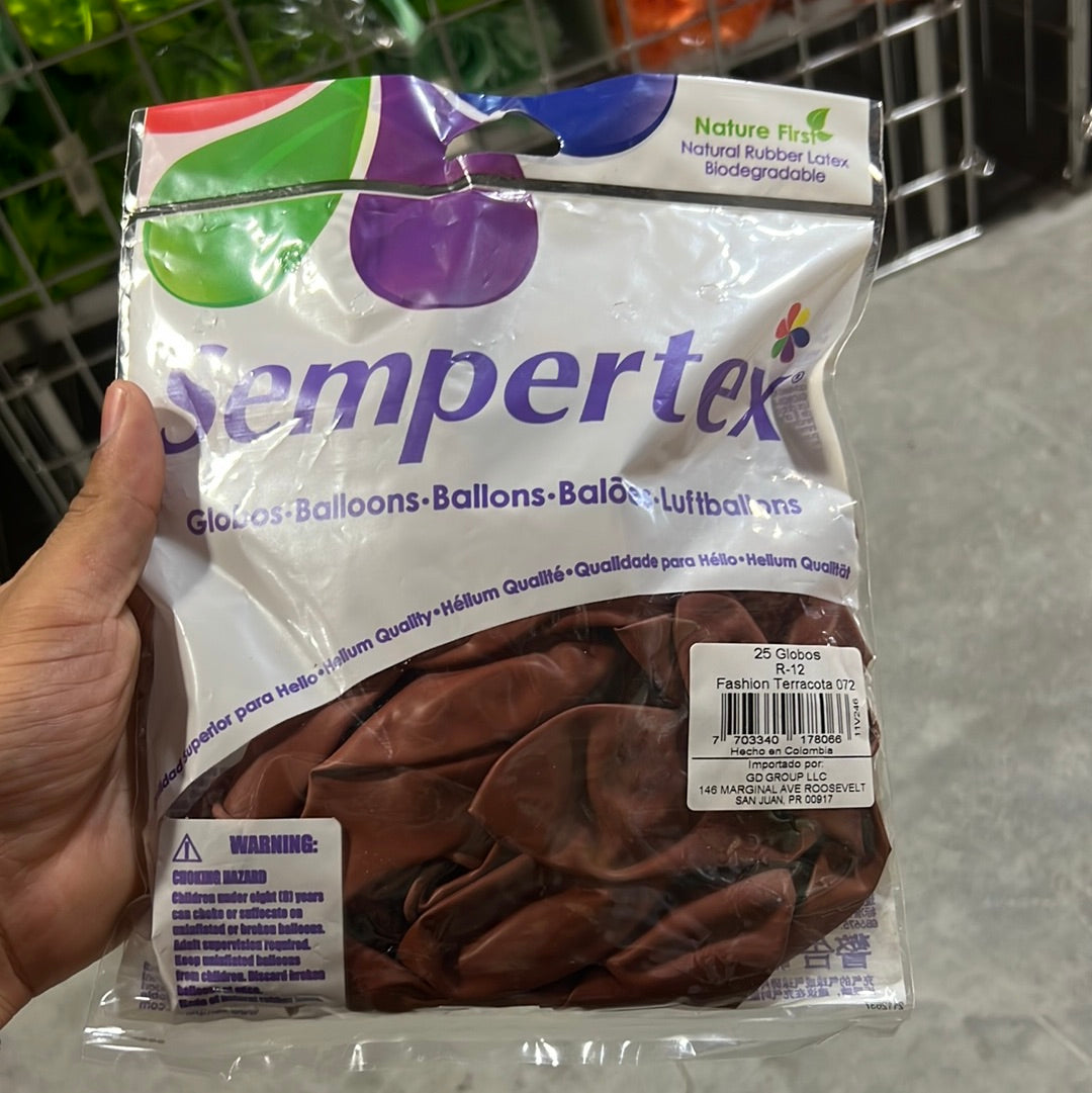 Globo Sempertex 12" (25u) - Fashion Terracota 072