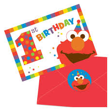 Invitations 1st Elmo (x8u)