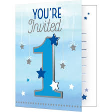 Invitations One Little Star Blue (x8u)