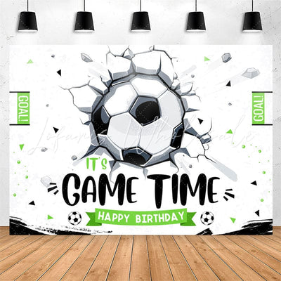 Its Game Time Soccer Sports Style Birthday Backdrop (x1u)