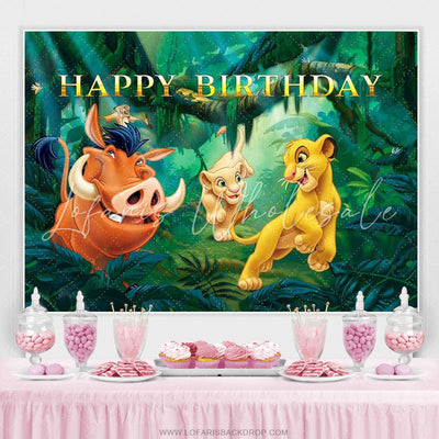 Jungle Safari Lion King Happy Birthday Backdrop (x1u)