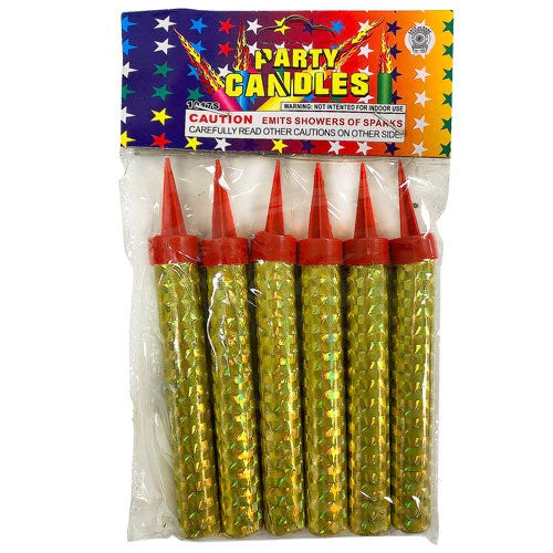 Party Candles Gold SMALL (x6u)