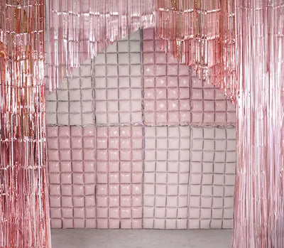 FOIL BALLOON CURTAIN DOUBLE SIDED LIGHT PINK (55X110CM)