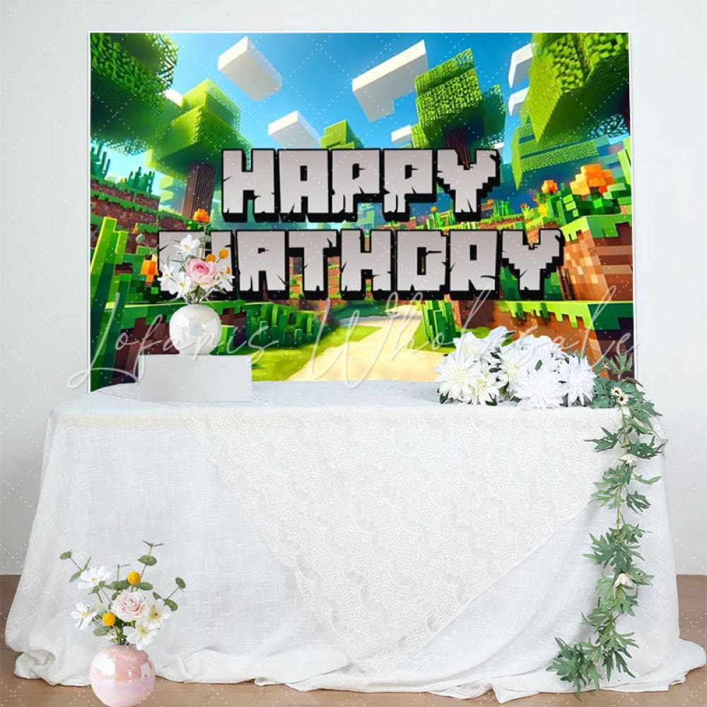 Minecraft Birthday Party Backdrop (x1u)