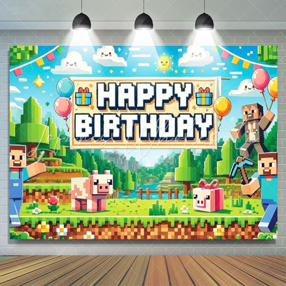 Minecraft Pixel Villager Backdrop (x1u)