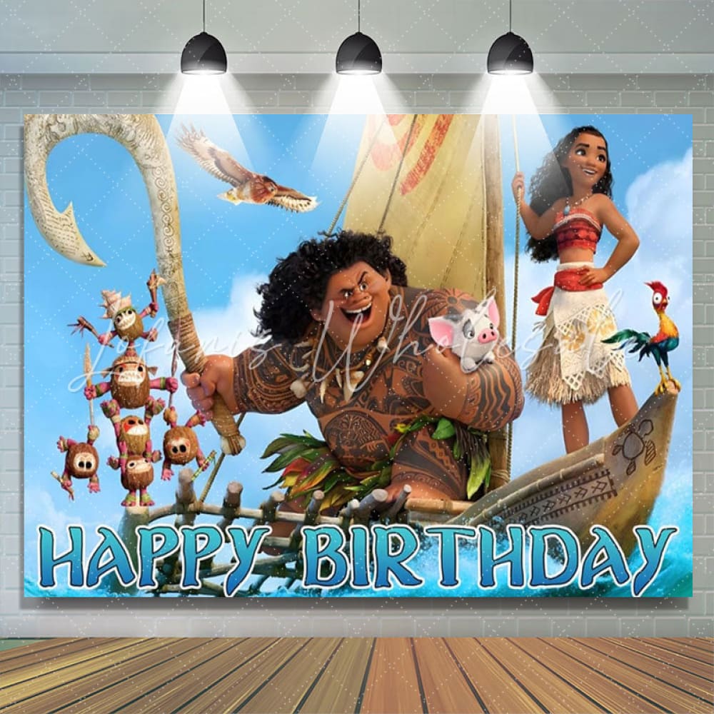 Moana Happy Birthday Backdrop (x1u)