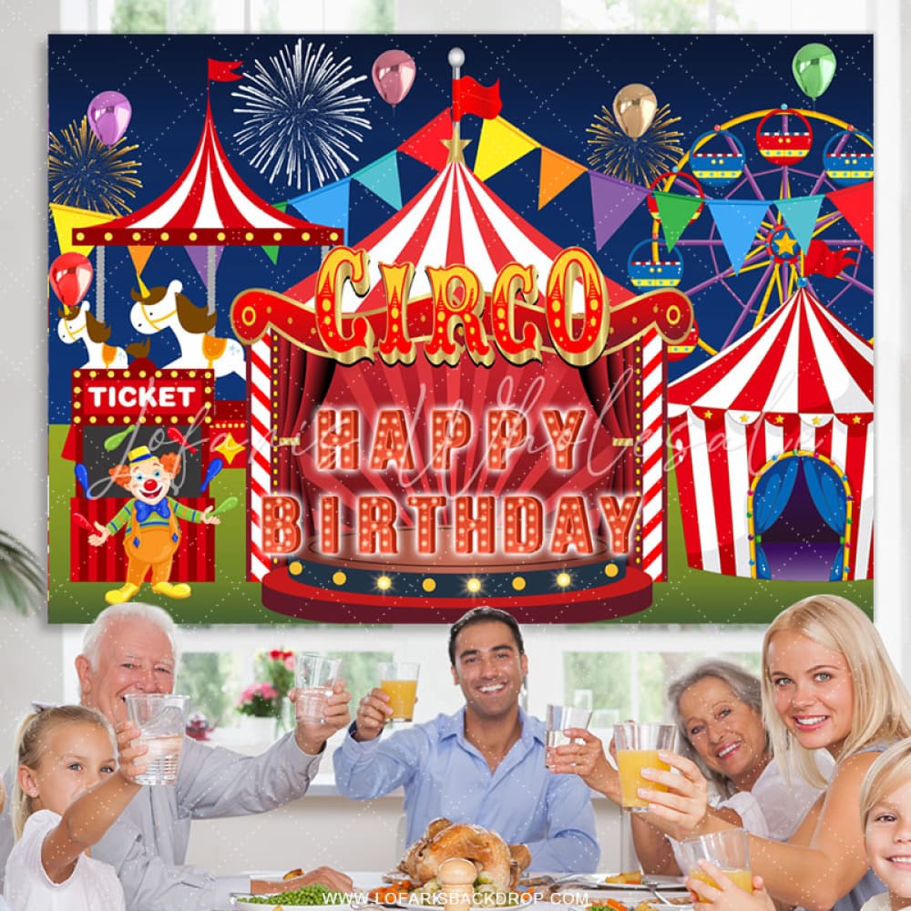 Circo Happy Kids Birthday Party Backdrop (x1u)