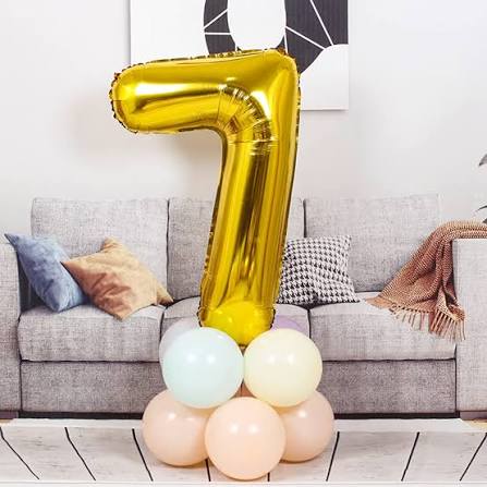 Number #7 Supershape Balloon 34" Gold