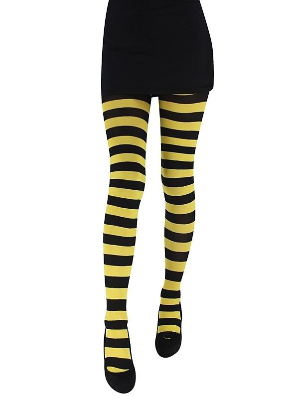 Tights-Ch Yellow & Blk Striped