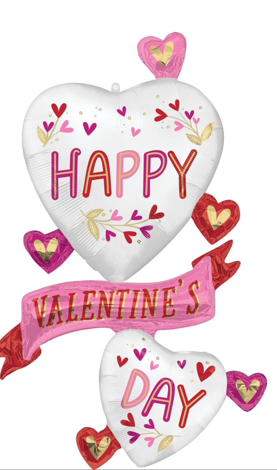 Valentine Hearts Satin Botanical Trace Supershape