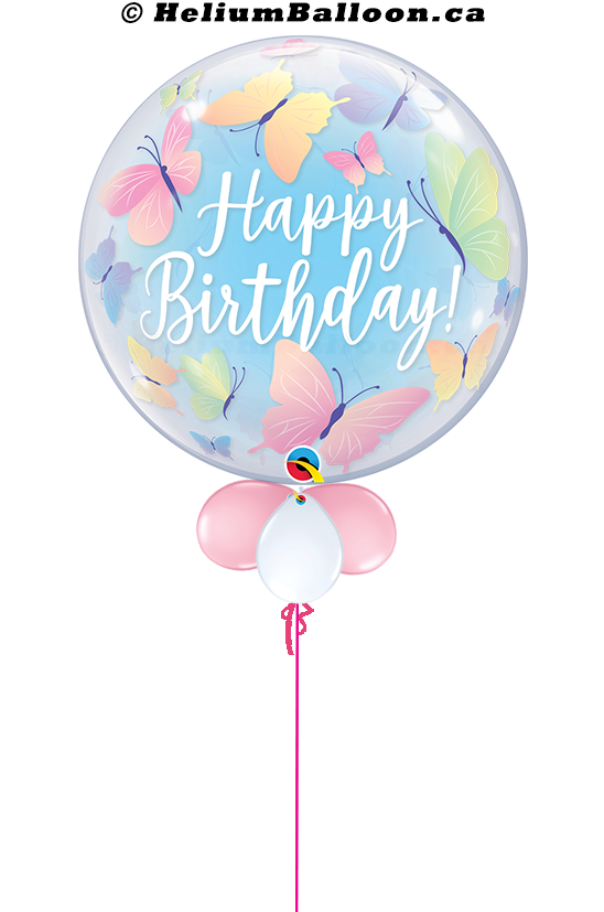 Bubble Balloon 22" Birthday Soft Butterfly (Qualatex)