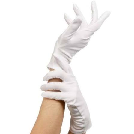 Short Gloves White Adult