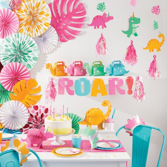 Girl Dino Party Banner 1 pcs