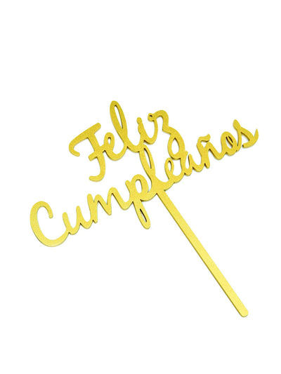 Cake topper Feliz Cumpleaños Gold