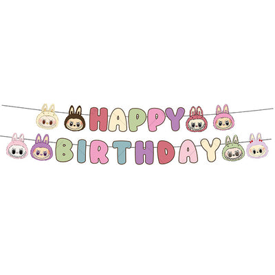 Banner "Happy Birthday" Labubu (x1u)