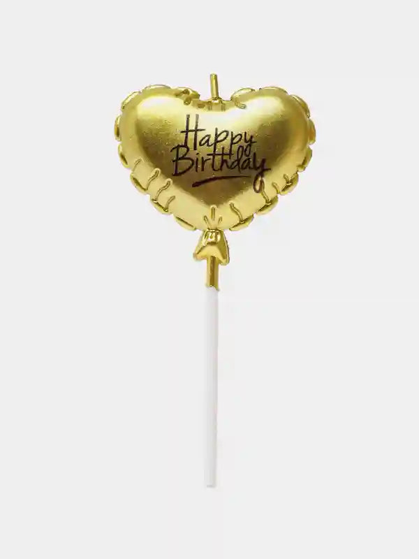 Birthday Candle Heart Gold/Silver 1pcs