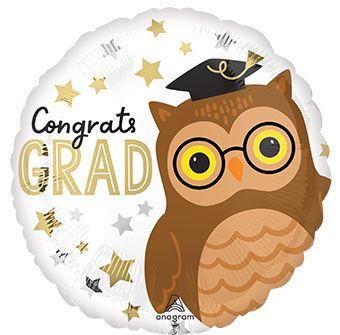 Congrats Grad Owl Foil Balloons 18"