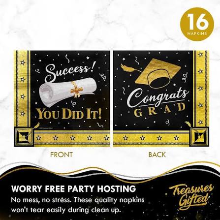 Gold Servilletas Graduation Party (x16u)