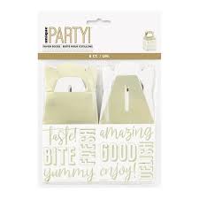 Gold Party Favor Boxes 8ct