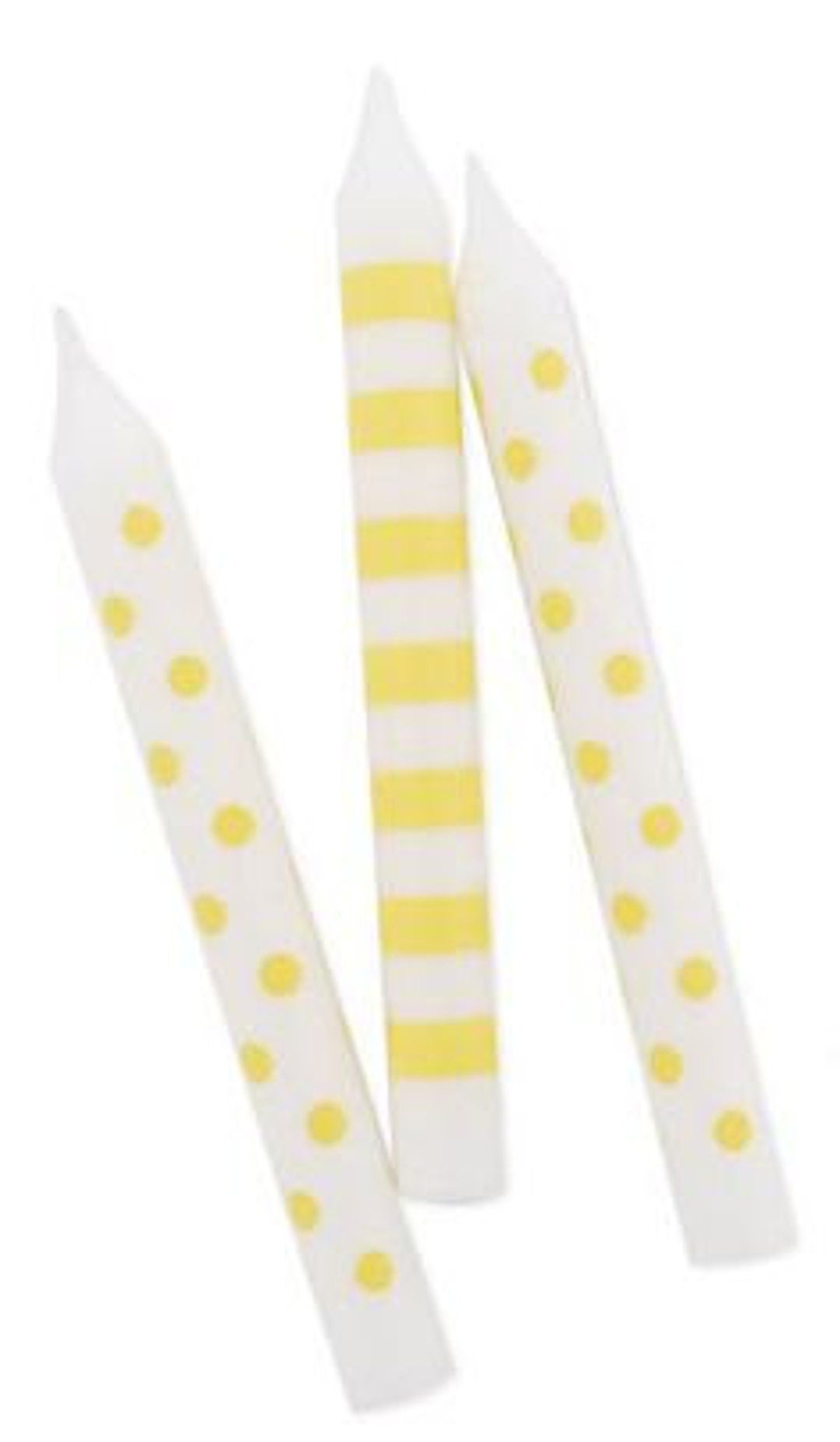 Dots Candles Yellow Stripe 12pcs
