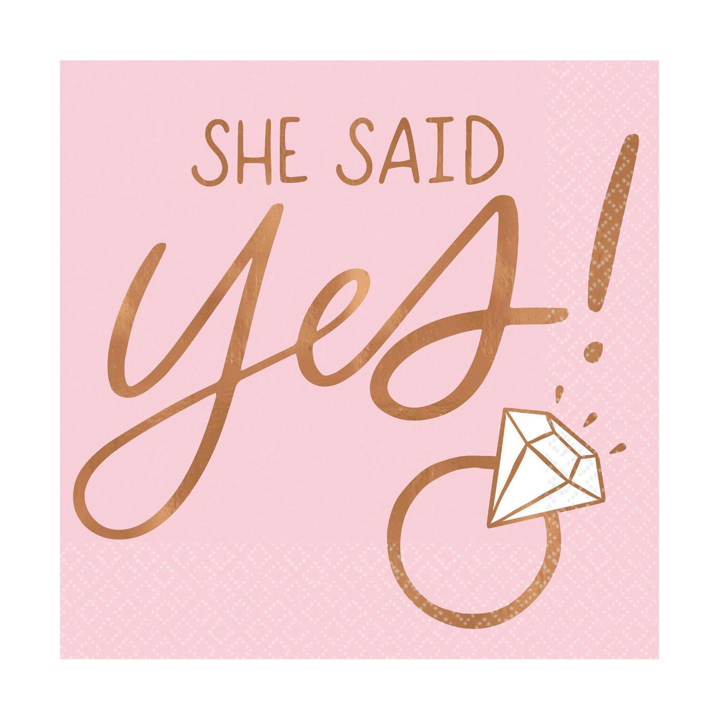 Blush Wedding She Say Yes Napkins 16pcs