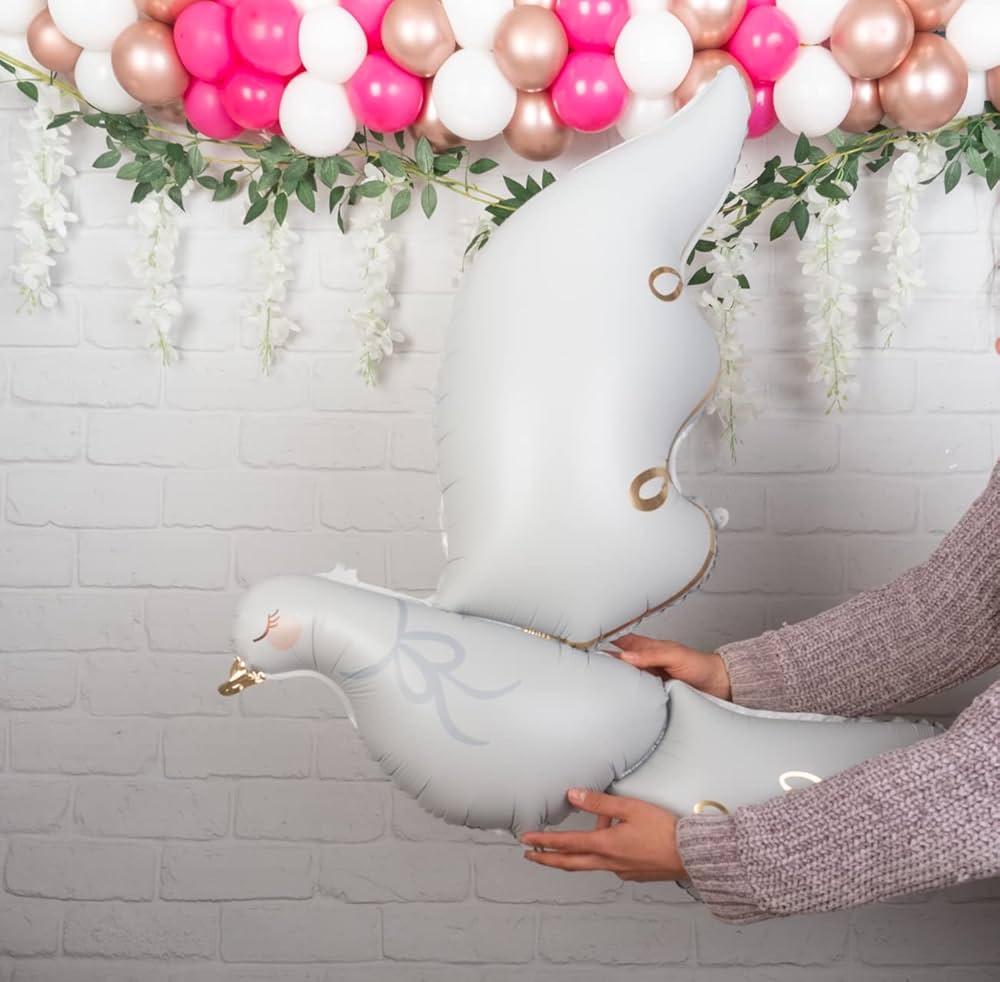 Dove in White Foil Balloon