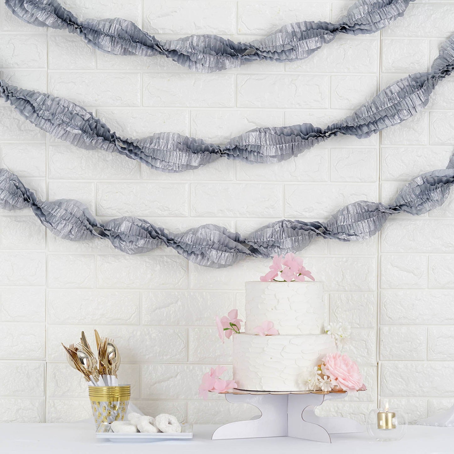 Party Pull Garland 3 rolls/bag 9.5 ft - Silver