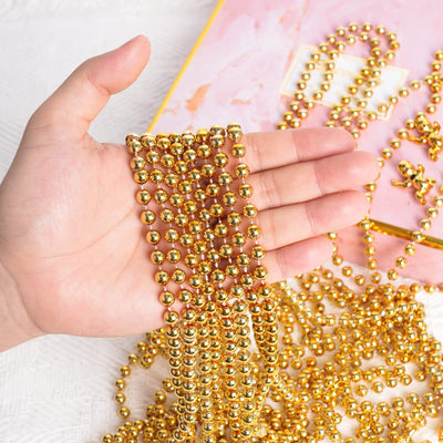 Gold Beads Necklaces 12pcs
