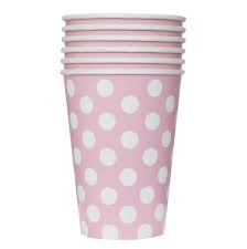 Lovely Pink Dots Cups 12oz 6pcs