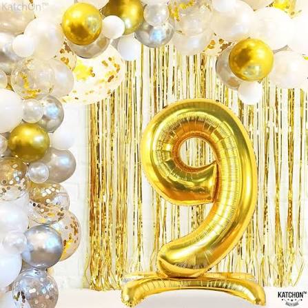 Standing Balloon Number 9 Gold 28"