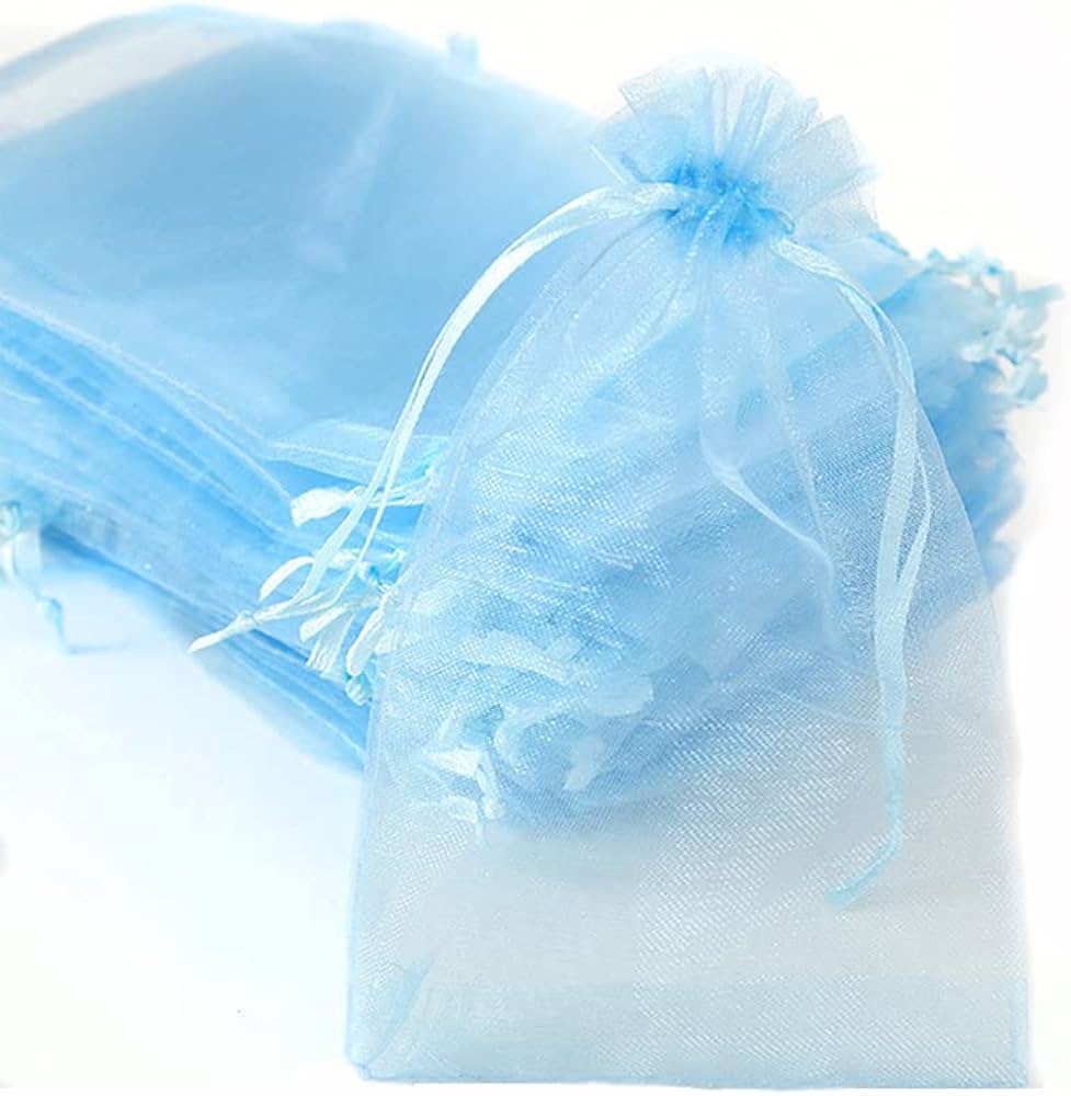 Organza Azul Claro 5"x7" 6pcs