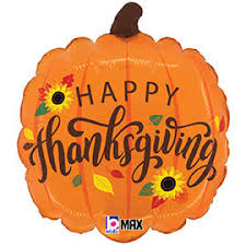 Thanksgiving Sunflowers Pumpkin Foil Balloon 18"