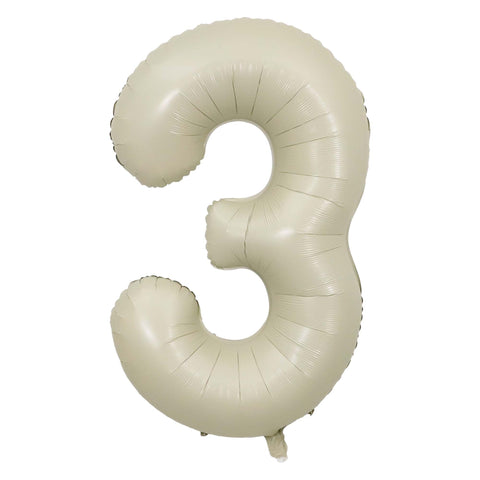 Number Foil Balloons 34" Matte Creamy Latte