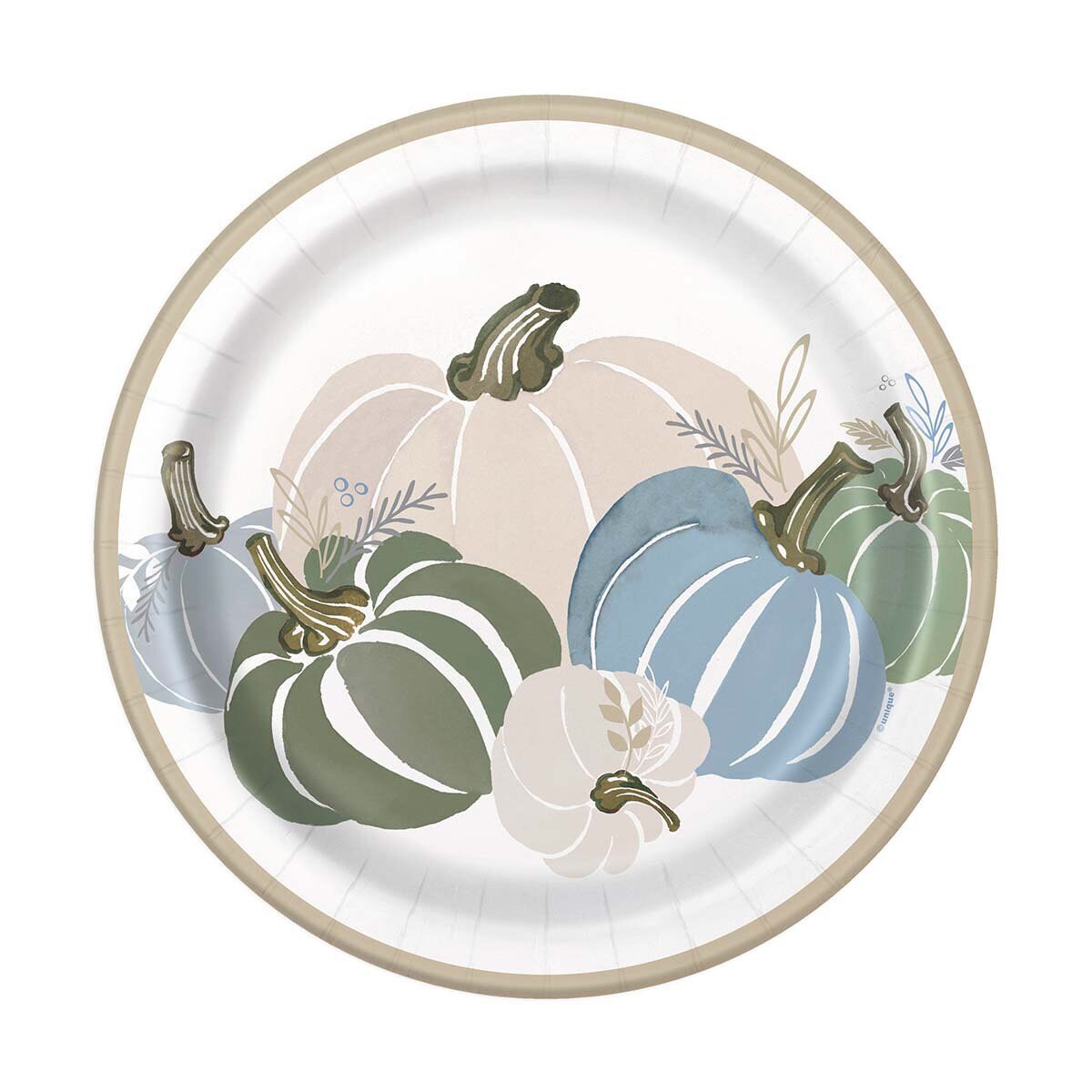 Modern Pastel Thanksgiving Plates 9" 8pcs