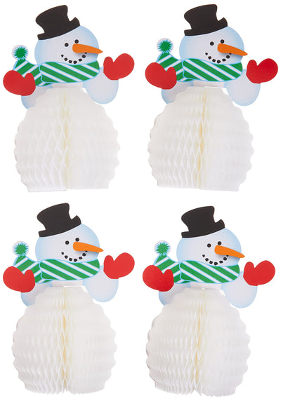 Snowman Honeycomb Decorative 4pcs 6"