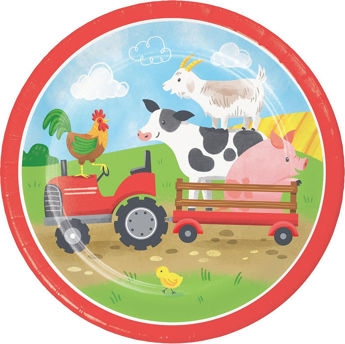 Farm Animals Plates 7" 8pcs