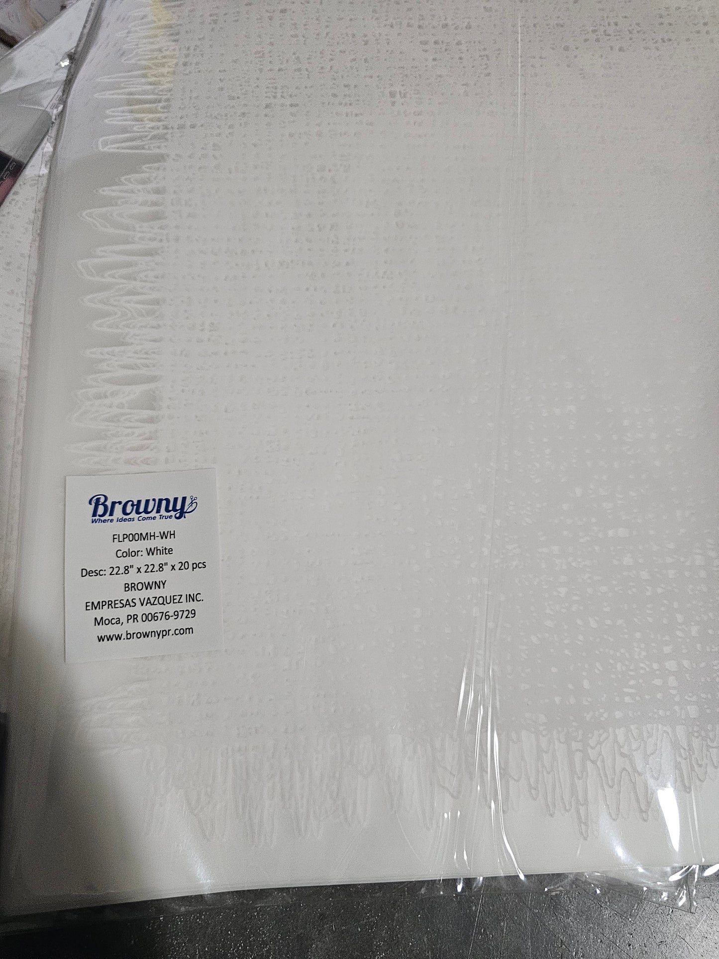 Floral Wrapping Paper Mesh 22.8" x22.8" x20 Sheet White