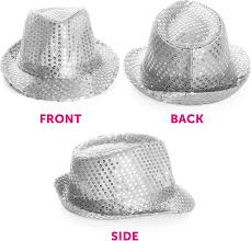 Sequin Trilby Hat Silver