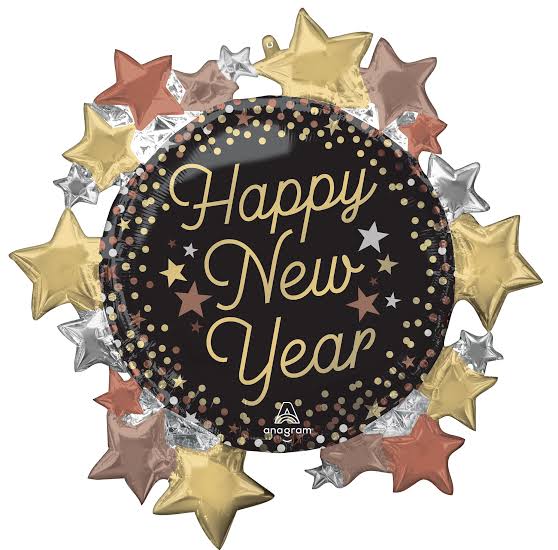 New Year Stars Luxe Supershape Balloon